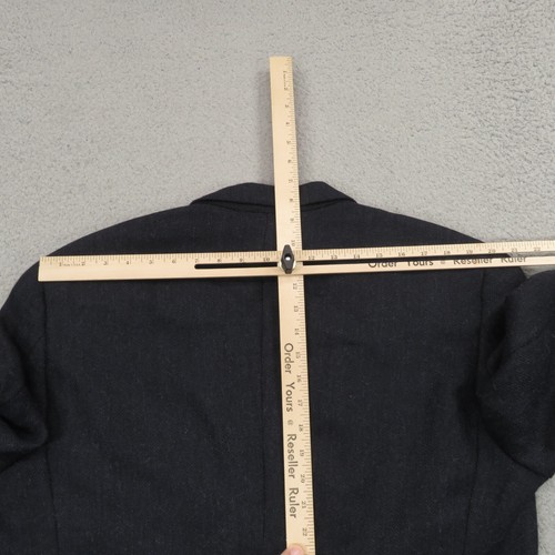 Cashmere Blazer Mens 42R Navy Blue Single Vent 2 Button Luxury Jacket VTG Coach - Picture 13 of 16