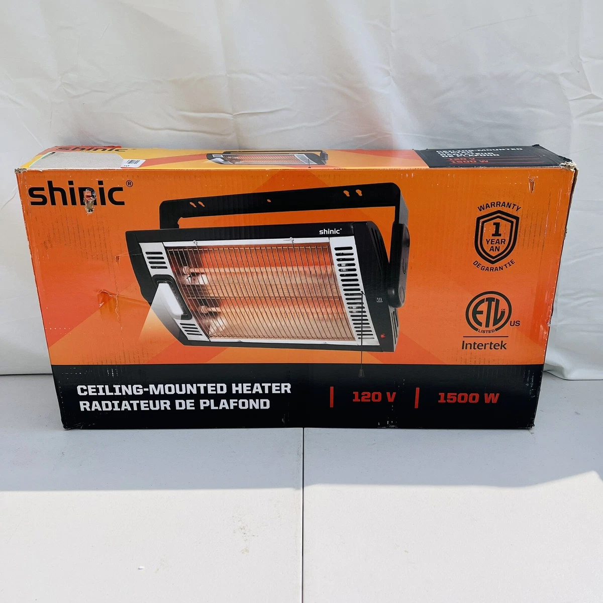 Shinic Electric Garage Heater for Indoor Use 1500W 120 V Ceiling Mounted |  eBay