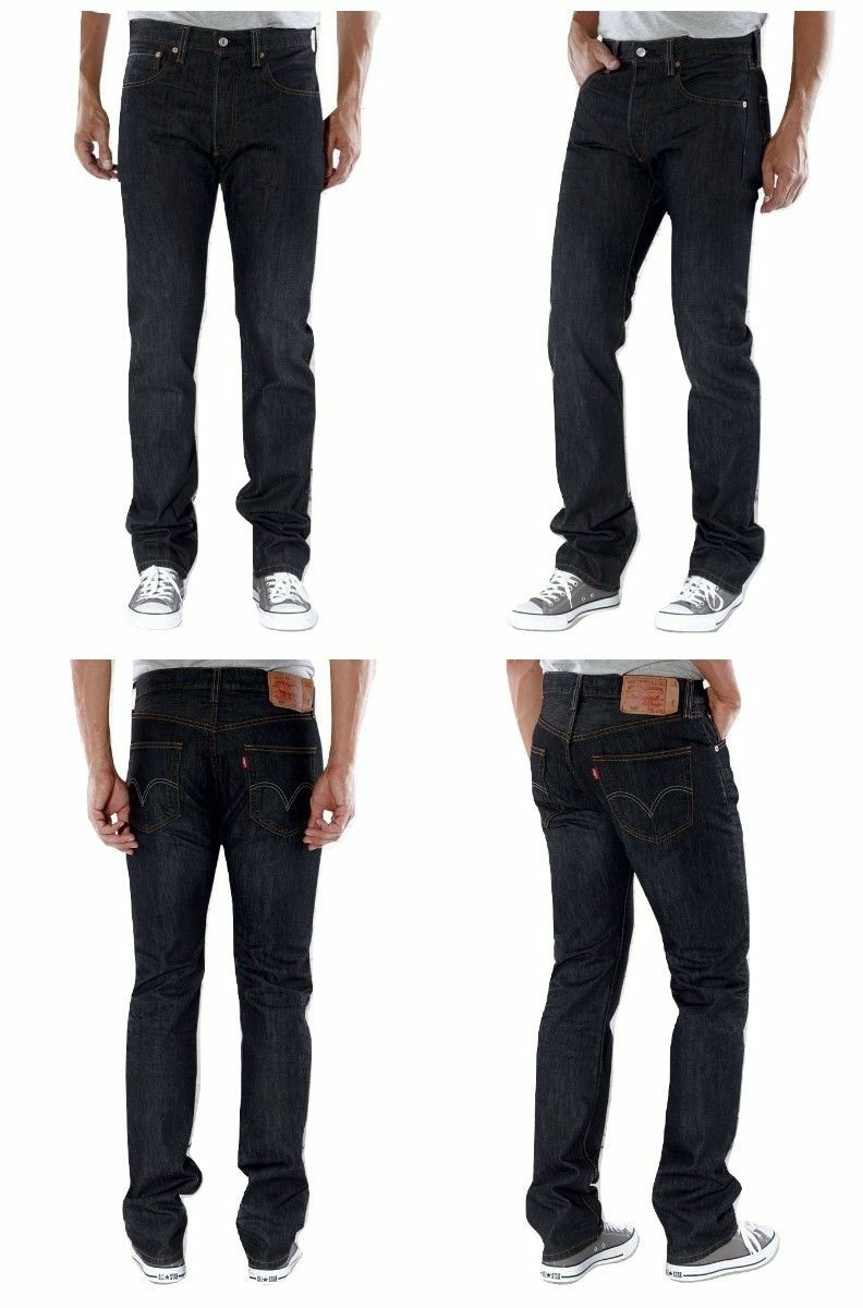 НОВЫЕ МУЖСКИЕ ДЖИНСЫ LEVIS 501 ОРИГИНАЛЬНОГО ПОКРОЯ С ПРЯМЫМИ ШТАНИНАМИ И ШИРИНКОЙ НА ПУГОВИЦАХ ЧЕРНОГО ЦВЕТА 501-5808
