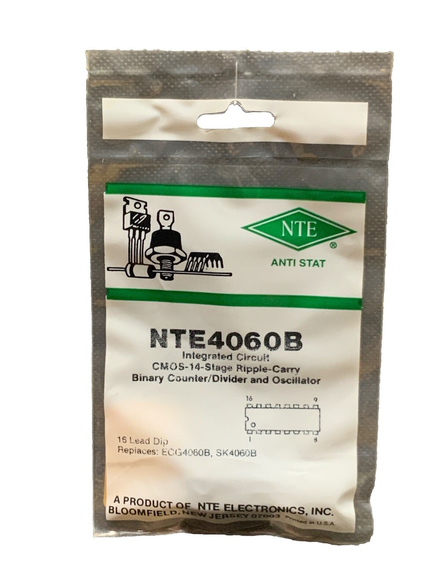 NTE4060B IC CMOS 14 Stage Ripple-carry Binary Counter/Divider And Oscillator