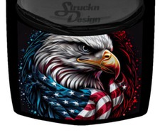 Eagle Wrapped American Flag Independence Truck Hood Wrap Vinyl Car Graphic Decal