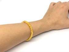 Amber Bracelet Gift Round Beads Yellow Natural Baltic Amber Unisex 3,2g 18984