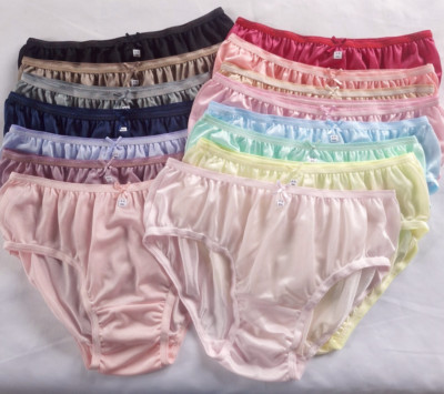 15pcs Underwear Nylon Woman Soft Briefs /Double Nylon Layer Crotch/Hip 38''-42''XL
