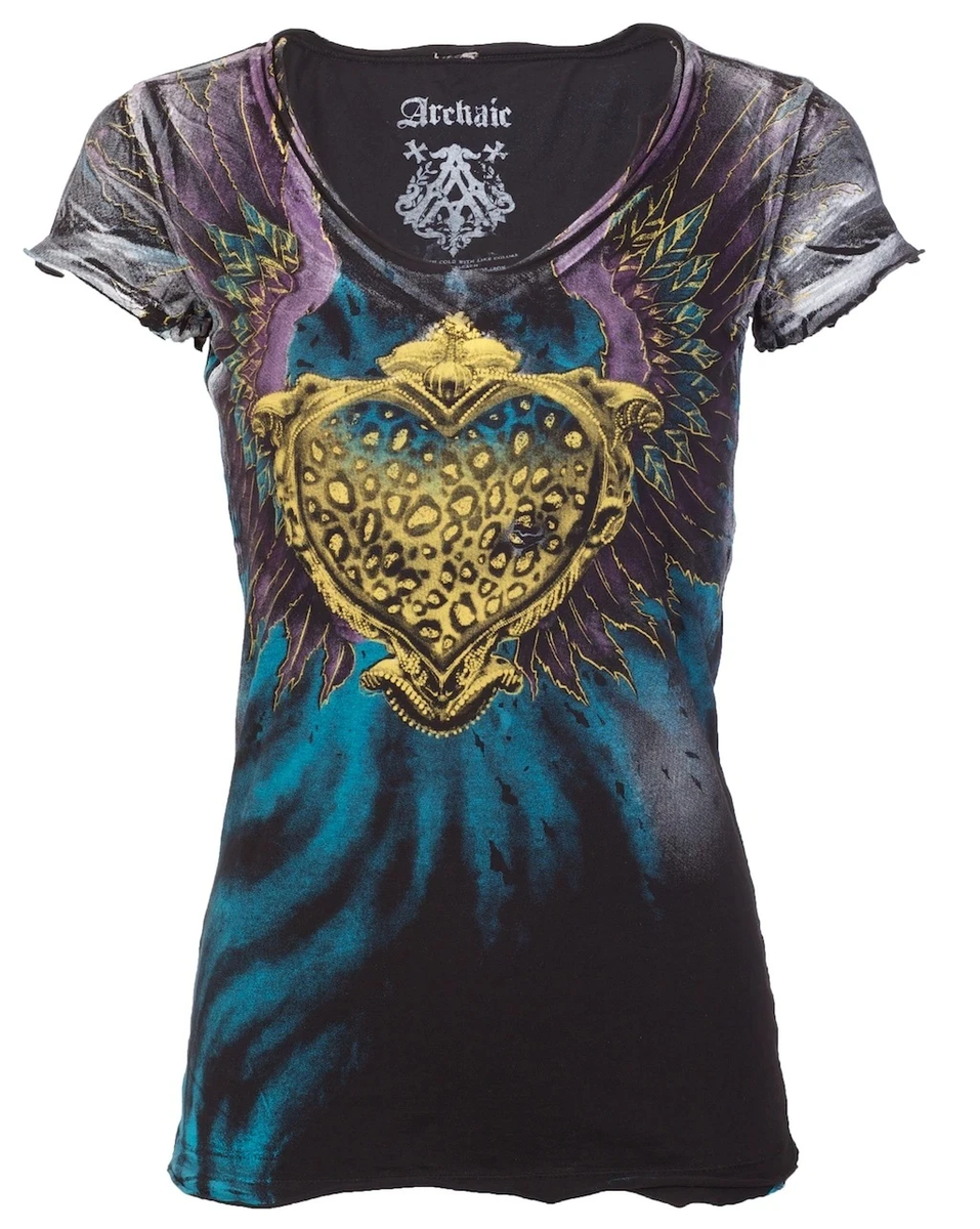 Affliction T-Shirt Live Fast Tour Print Mit Totenkopf