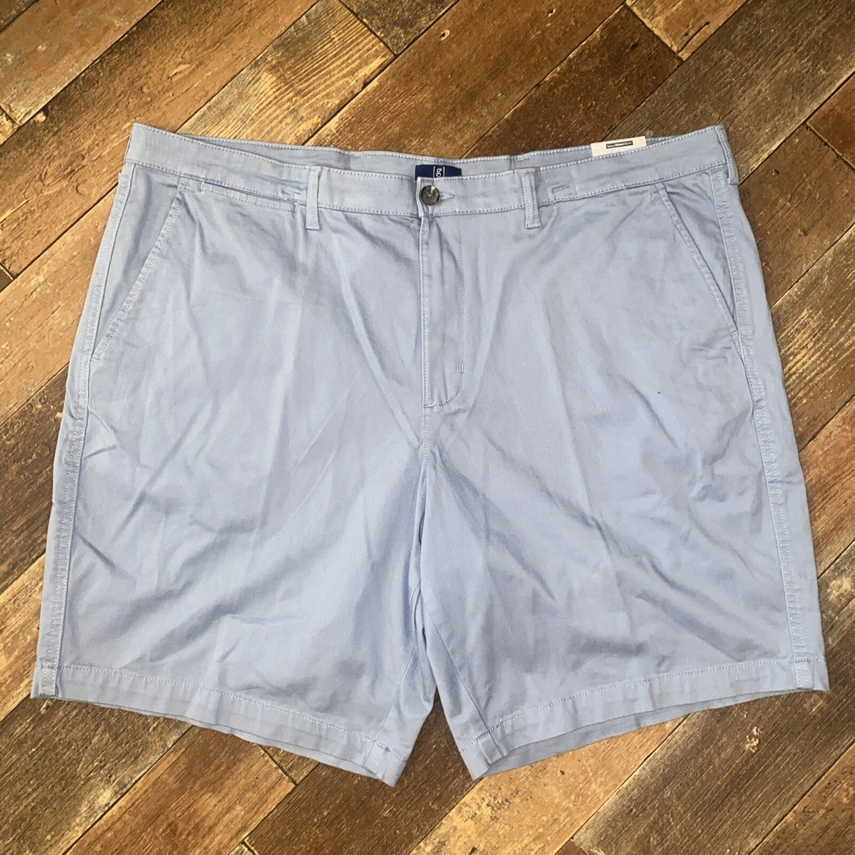 George Mens Light Blue -At The Knee- W/ Pockets Chino Shorts Size 44