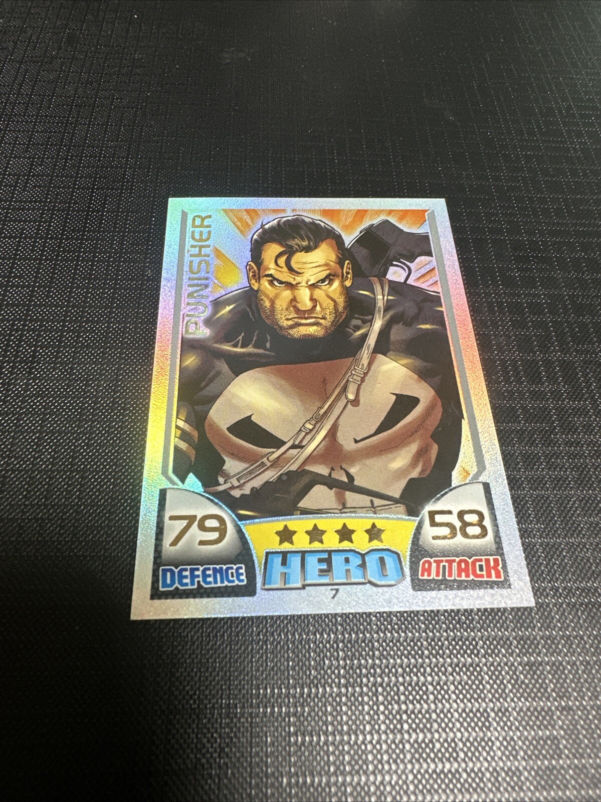 Marvel Hero Attax Series 1 Rainbow Foil Base Card #7 Punisher