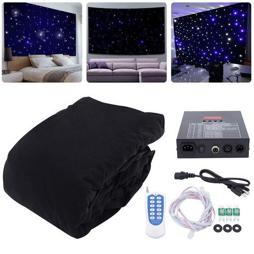 Sfondo palco LED RGBW panno stella controllo DMX tenda stella nero - Foto 4 di 23