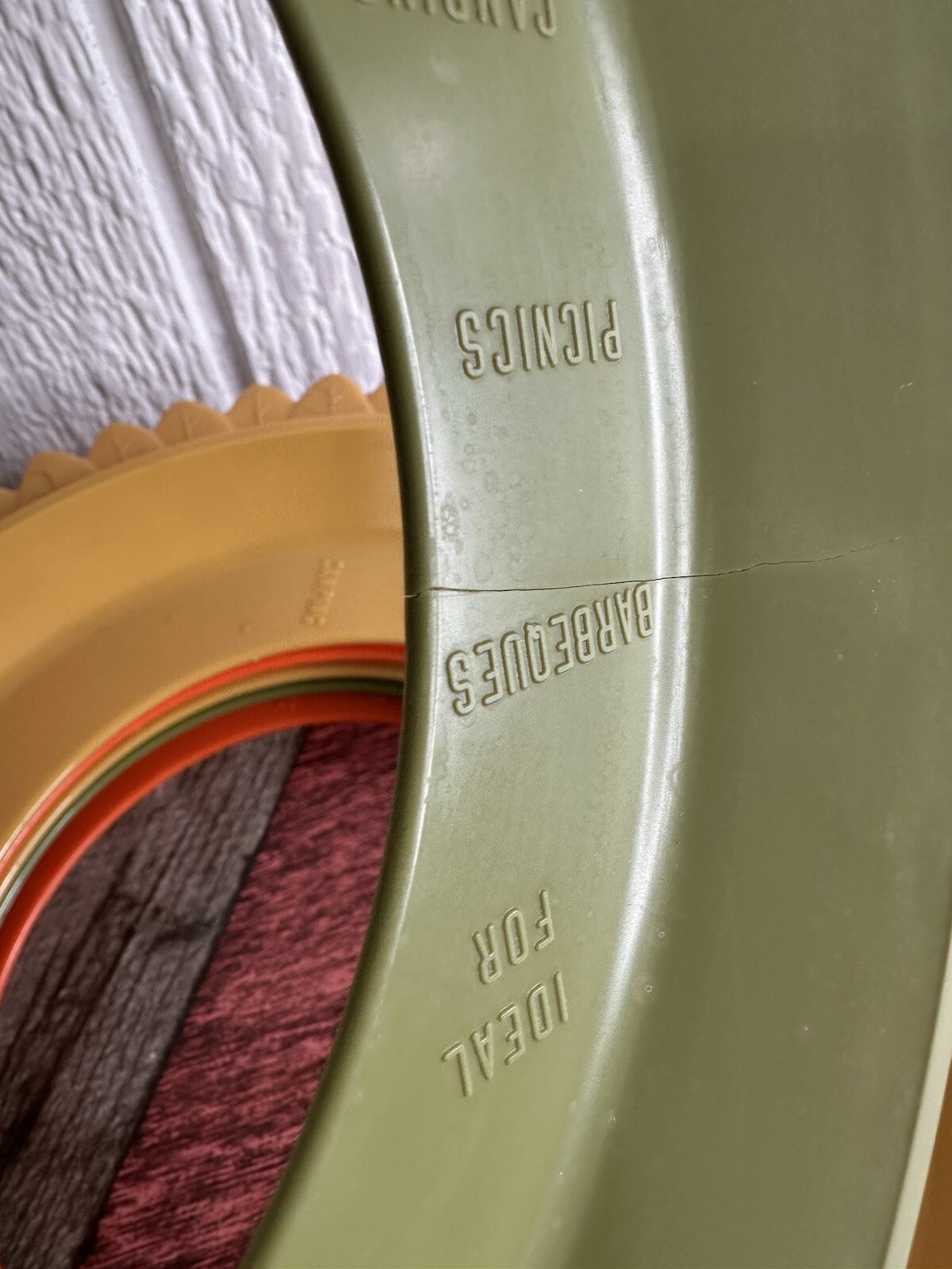 Set of 6 Serva-Plate Paper Plate Holders Flower Shape Orange Yellow Green