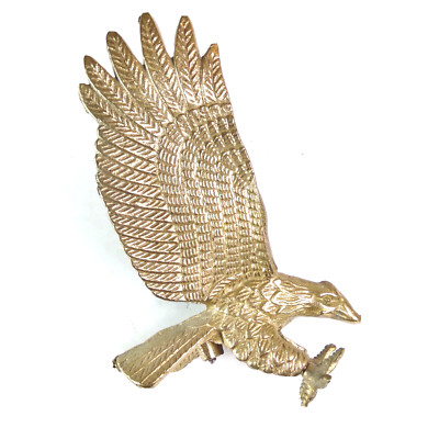 Vintage Solid Brass Flying Eagle Statue Figure Heavy Decorative Collectible 6''