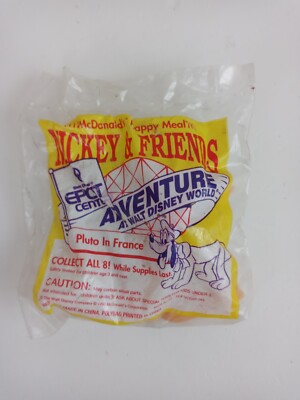 New 1983 McDonalds Happy Meal Toys Mickey and Friends Epcot Pluto In France