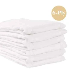 Cotton Prefold Cloth Diapers - 100% Unbleached Premium Cotton, 6 Ply Baby Was...