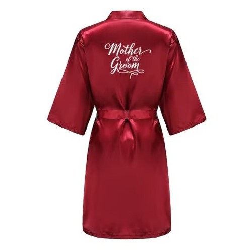 Red Wedding Robe Bridesmaid Bridal Party Gift Kimono Satin Robe - Imagen 7 de 22