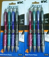 Inc Forma Ballpoint Pens - Black Ink - 1.0mm - Metallic - 2 Packs Of 4 Pens Inc Forma Ballpoint Pens - Black Ink - 1.0mm - Metallic - 2 Packs Of 4 Pens