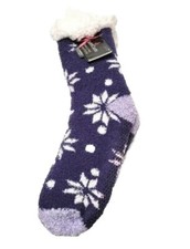 NWT CUDDL DUDS Women's Sherpa-Lined Lounge Socks Size 4-10