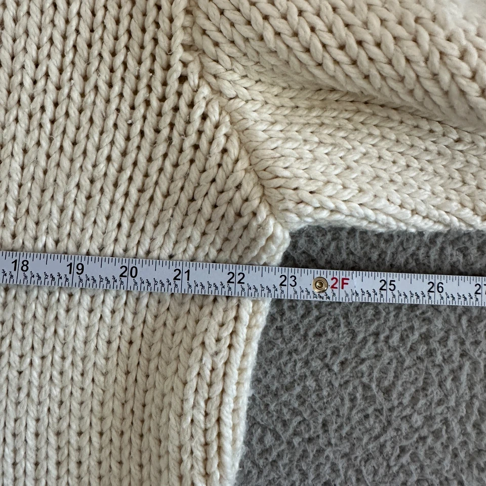 Greg Lauren The Knitted Hoodie Mens XL Chunky Knit Ivory Cream - Image 3 of 4