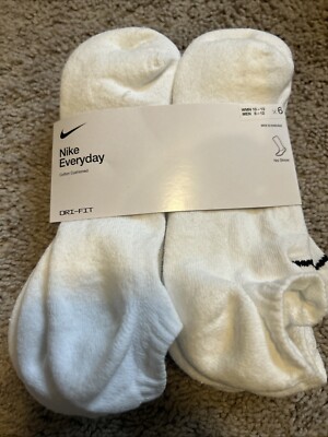 Nike Everyday Cotton Cushioned No Show Socks 6 Pack Mens 8-12 / Womens 10-13 NEW