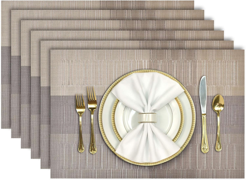 Placemats, Placemats Set of 6, Heat Resistant Place Mats, Washable PVC Table Mat