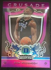 ZION WILLIAMSON #51 2019-20 Panini Draft Picks PURPLE PRIZM CRUSADE RC PELICANS