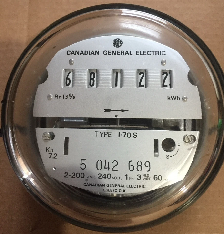 GE- ELECTRIC WATTHOUR METER (KWH) - TYPE I70S, I-70S, EZ READ, 240V, 200A - Image 2 of 4