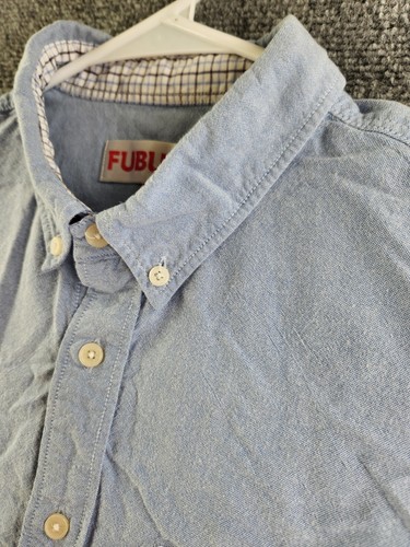 Fubu OCBD Oxford Shirt Blue Pocket Logo 2XL Long Sleeve Button Up Shirt Adult - Picture 12 of 16