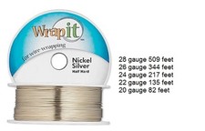 WrapIt Wrap It Nickle Silver Half Hard Wrapping Wire 28 26 24 22 20 ga Round