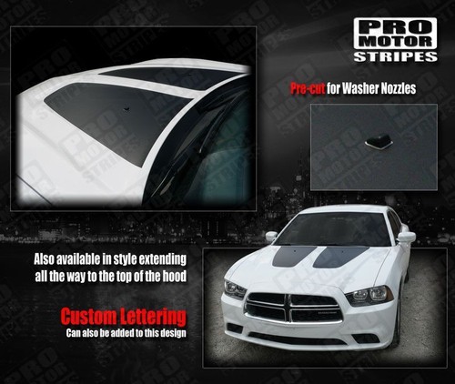Dodge Charger 2011-2014 Hood Blackout With Strobe Stripes Decals - Foto 2