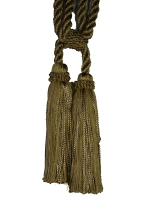 Conso Princess 22050 C07 DARK SAND Drapery Curtain 5.5'' Double Tassel Tieback