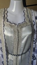 REF21W  Moroccan caftan takchita kaftan dress farasha dubai silver/grey/purple