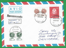 1991 LATVIA R. STATIONERY COVER USED IECAVA TO DANMARK ODENSE 1485