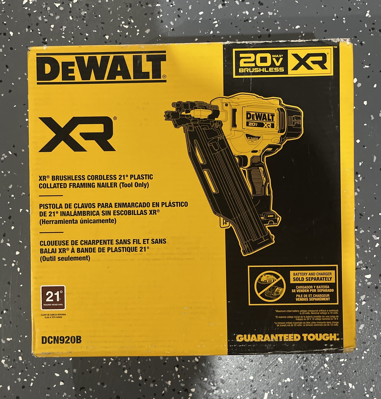 Dewalt DCN920B 20V MAX Cordless 21Degrees Plastic Framing Nailer (Tool