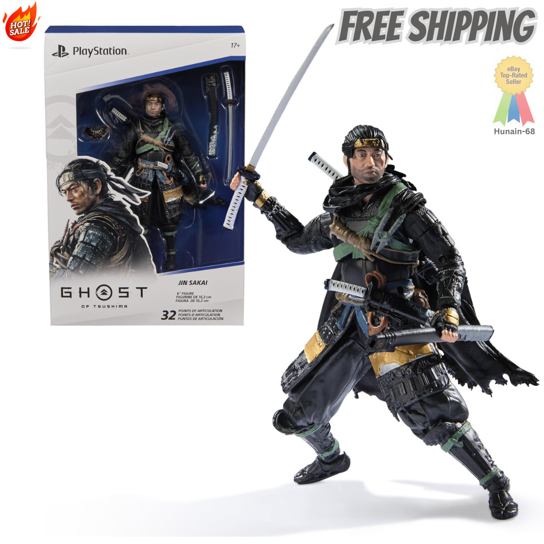 Ghost of Tsushima 6” Jin Sakai Samurai Action Figure and 2 Accessories New Toy
