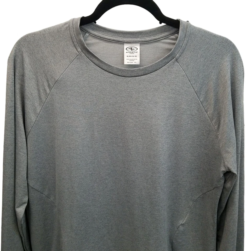 Camisa deportiva de manga larga gris talla XL Athletic Works para mujer Foto 3 de 4