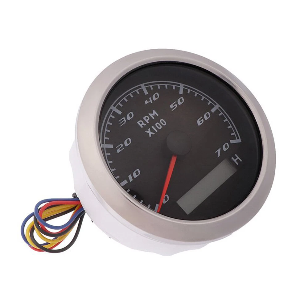 Calibre tacómetro digital de 85 mm para coche marino barco impermeable 0-7000 rpm Foto 3 de 4