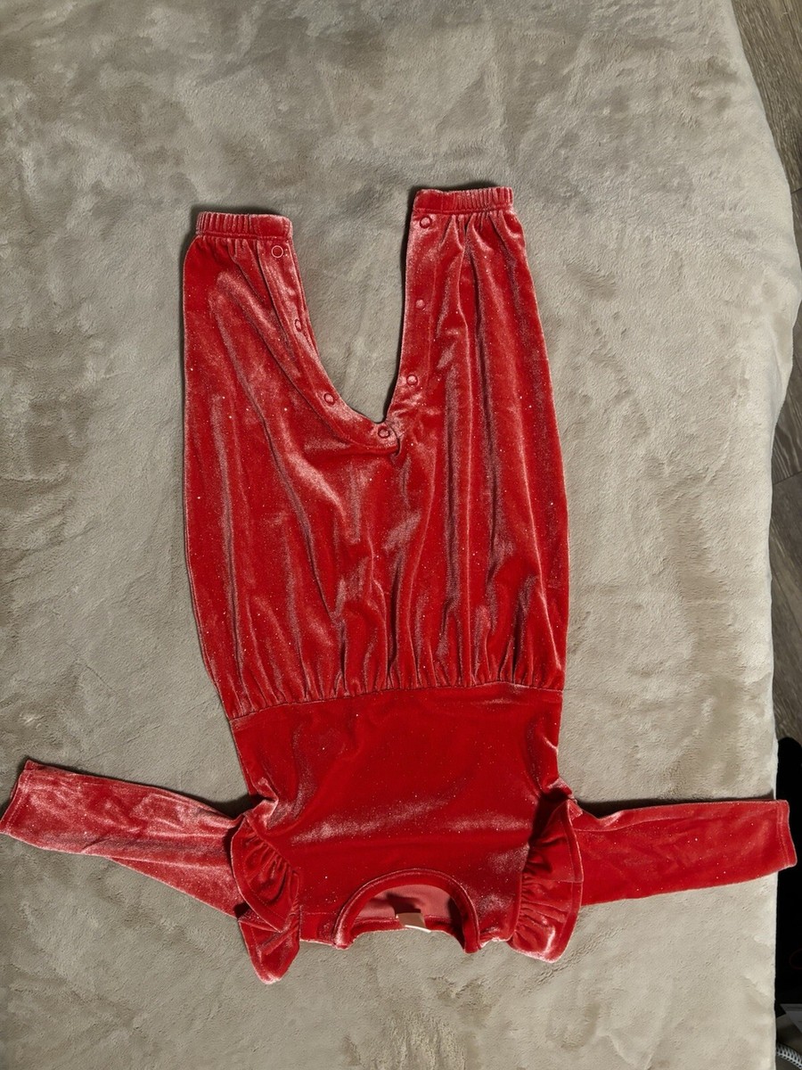 Tucker Tate Pink Glitter Romper Velour Velvet Months