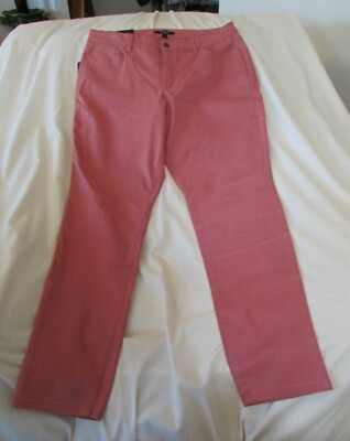 Ladies ''Chaps'' Size 14R, Pink, Mid Rise, Slim Leg, Slimming Fit, Ankle Pants