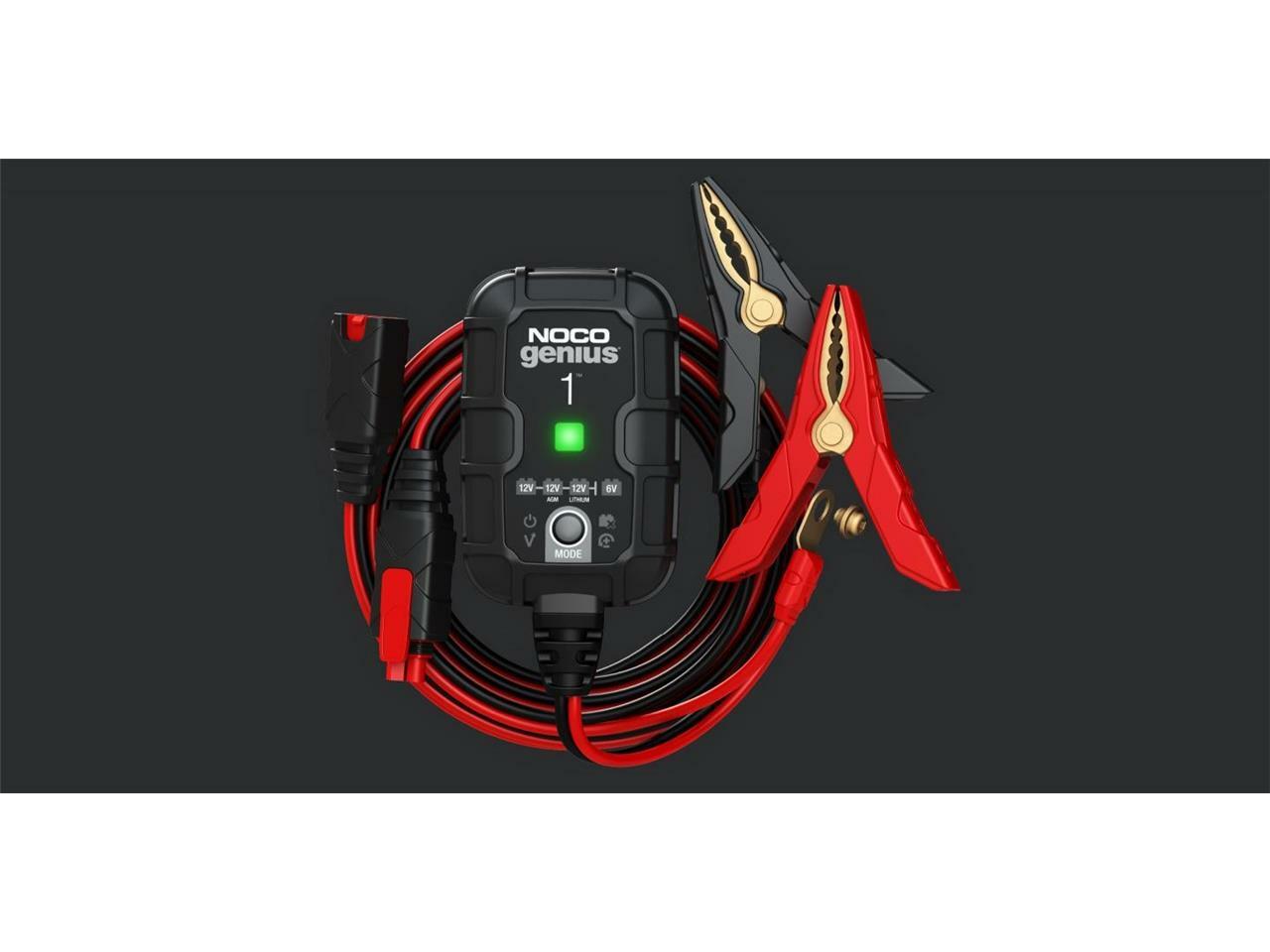 Chargeur de batterie 6/12V 1A intelligent pour auto, moto et quad