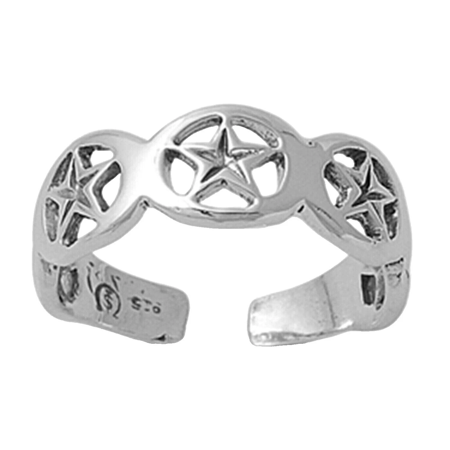 Silver Plated White Fashion Toe Rings