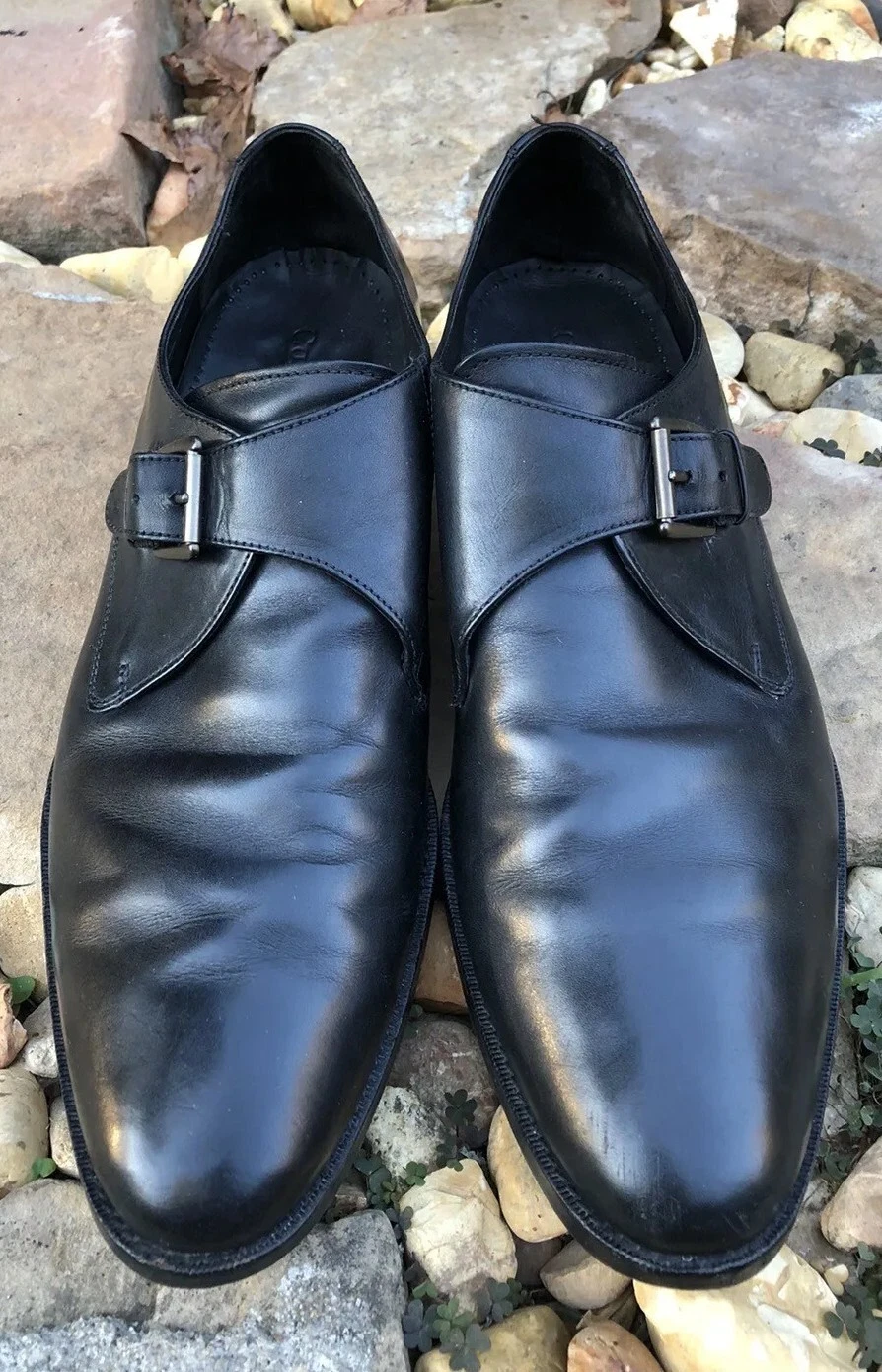 NIKE Mocassini Cole Haan Air uomo 13 M cinturino monaco pelle nera C10241 scarpe eleganti