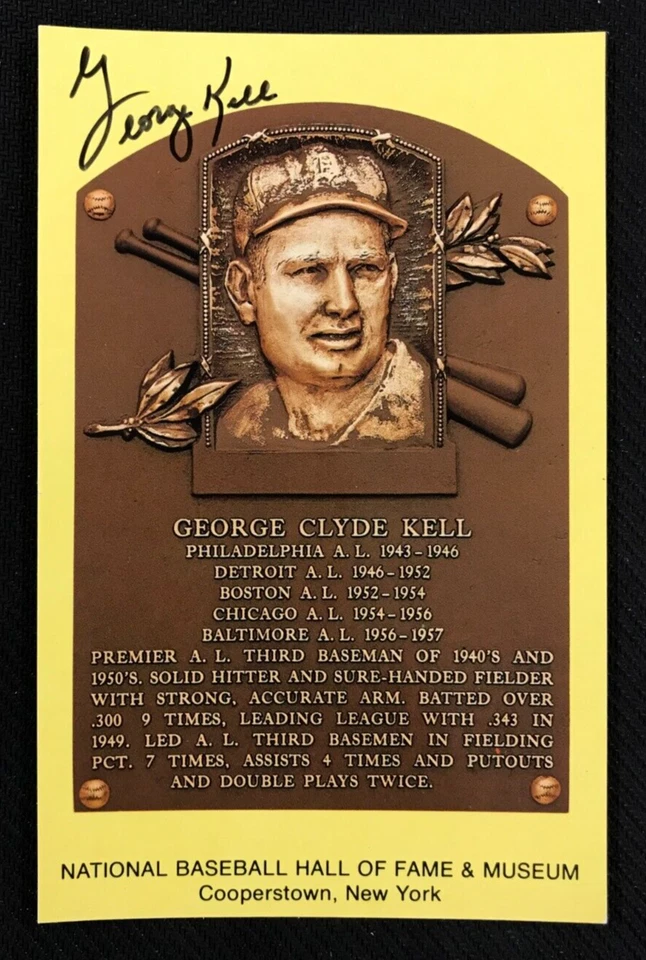 George Kell Signed HOF Plaque Postcard JSA Cert. HOF 1983 D. Tigers MLB w/COA! - Image 2 of 4