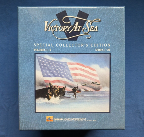 Victory at Sea Special Collector's Edition 6 VHS Tape Set 1986 w/ Collection Box
