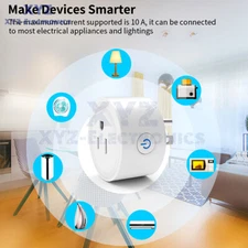 10A WiFi Smart Plug Socket Remote Control Work With Alexa Google Home AC100-240V