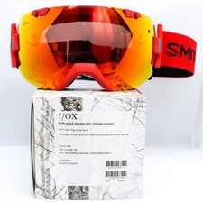 NEW SMITH I/OX GOGGLES Fire Split / Chromapop Everyday Red Mirror + Storm Mirror