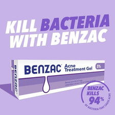 BENZAC AC 5 Benzoyl Peroxide Gel 60g  Acne  Pimple Treatment, Galderma France