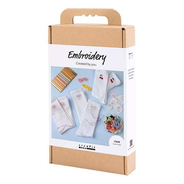 Creativ Company - Hobbyset Borduurwerk Sokken Wit Neu-image