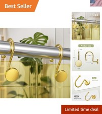 Gold Shower Curtain Hooks, Shower Curtain Rings Modern Decorative Shower Curt...