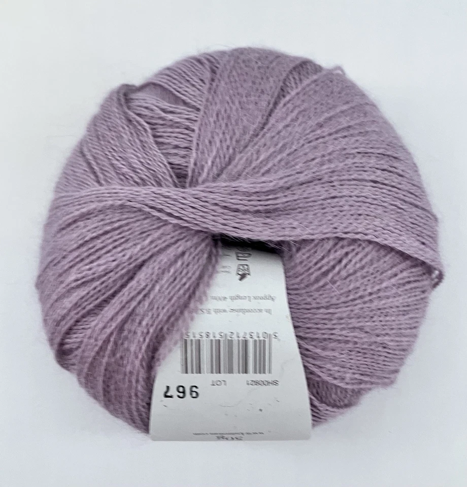 Hilo de lana de alpaca bebé encaje fino Rowan - SH00921 Lote 967 rosa claro o malva 50 g Foto 2 de 4