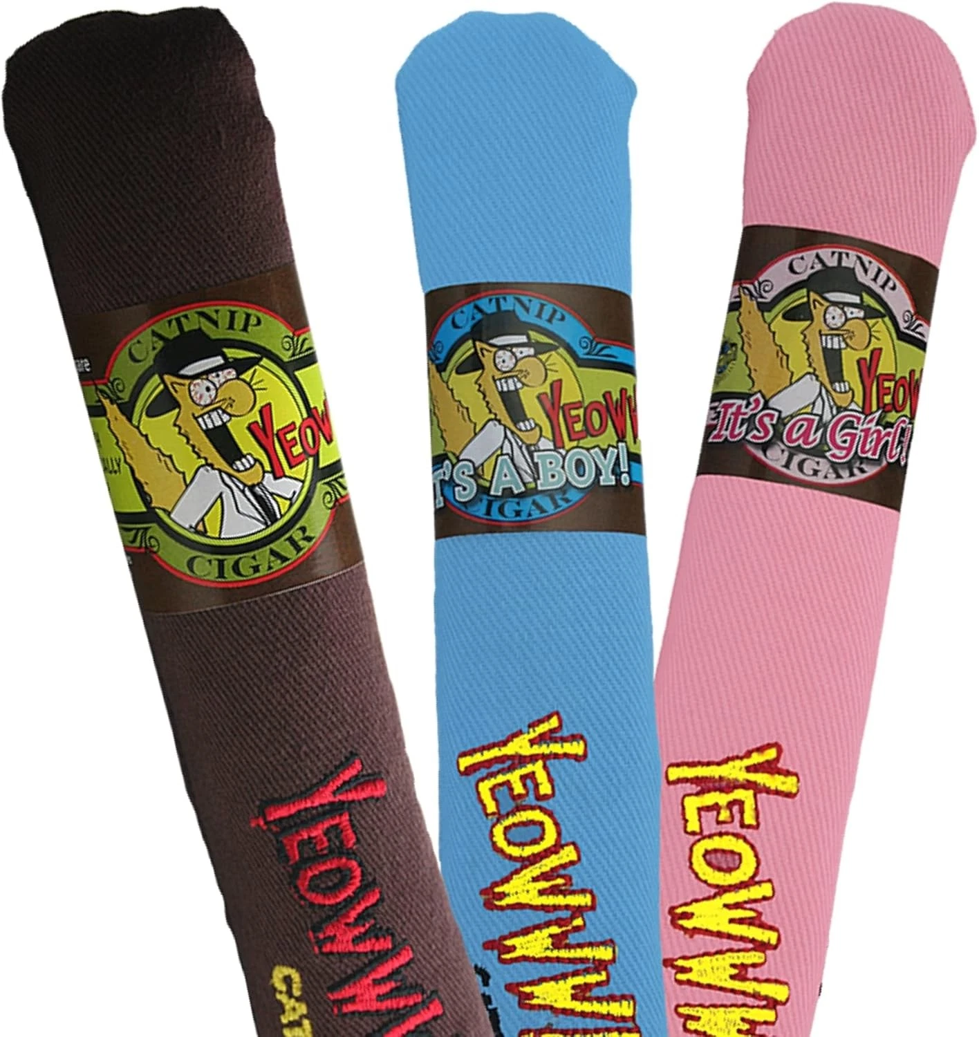 YEOWWW! Catnip One of Each Blue, Pink, Brown Cigar Pure Organic Leaf Cat Toy
Opens in a new window o