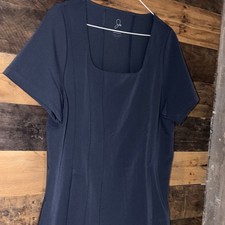 Jaanuu Limited Edition Women  s Medical Scrub Top M Blue Solid Short Sleeve