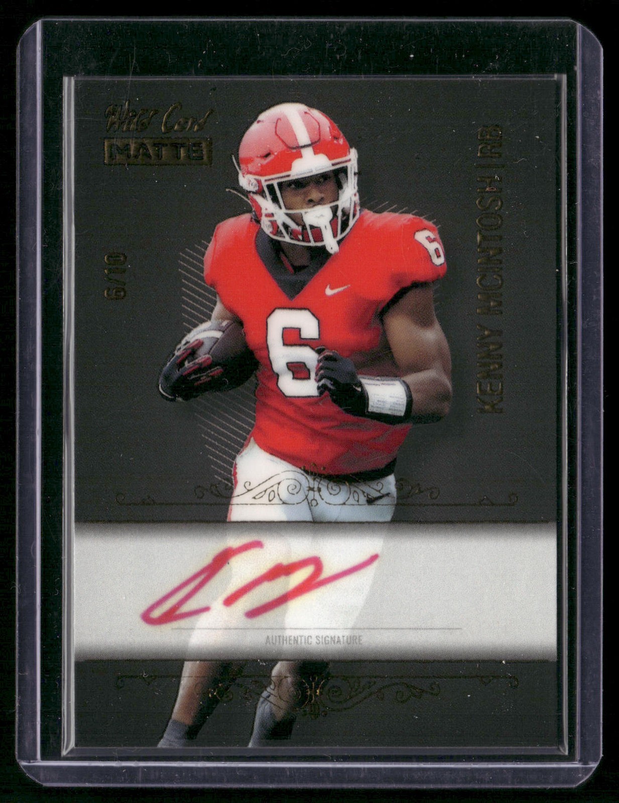 Kenny McIntosh Wild Card Matte Black Premium Edition Autographs #MBA Gold Foil