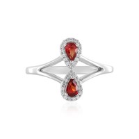 Cavill Ring Sterlingsilber Rubin 0,57Ct Platinbeschichtet Rot Elegant-